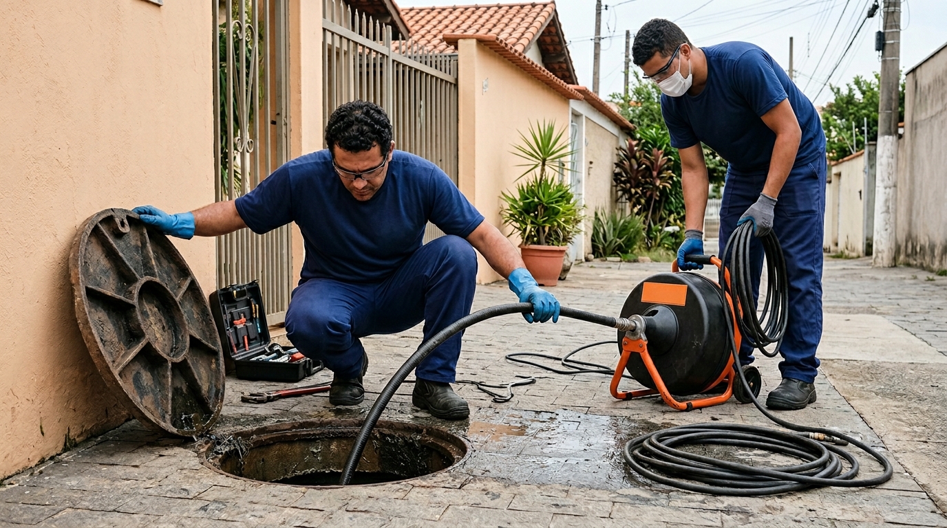 Desentupidora atendendo em residência em Vila Velha-ES