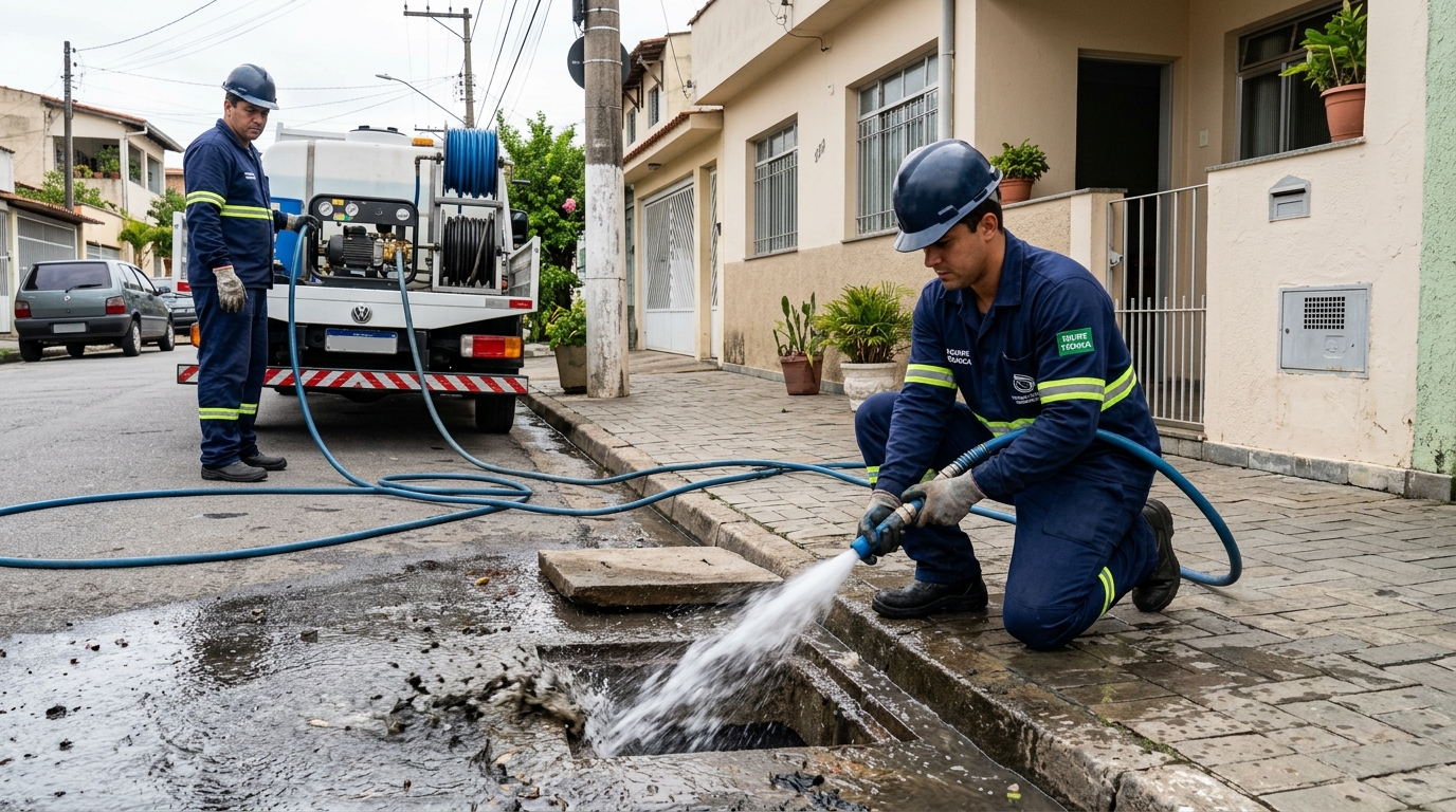 Hidrojateamento de redes hidráulicas em Vila Velha-ES